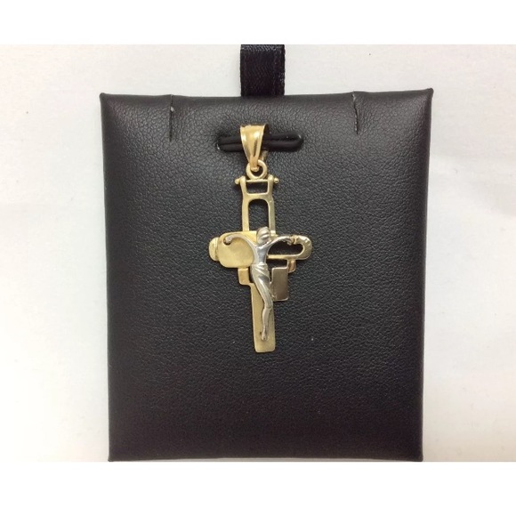 14k Solid real gold cross crucifix pendant